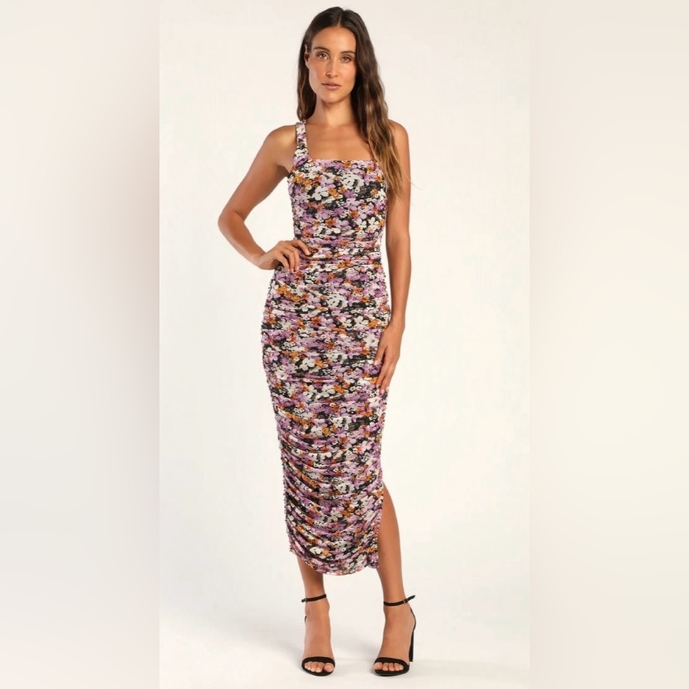Lulu's Multicolor Floral Midi Dress